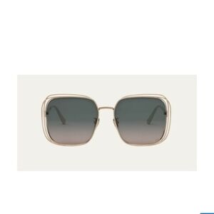 Authentic Christian Dior Gold Square Sunglasses With Gray Gradient